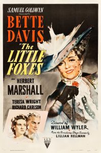 RKO Radio Pictures movie poster for The Little Foxes, 1941 (public domain via Wikipedia)