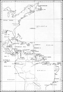 Map of US Navy Western Atlantic and Canal Zone Defense Area in WWII (Source: US Navy)