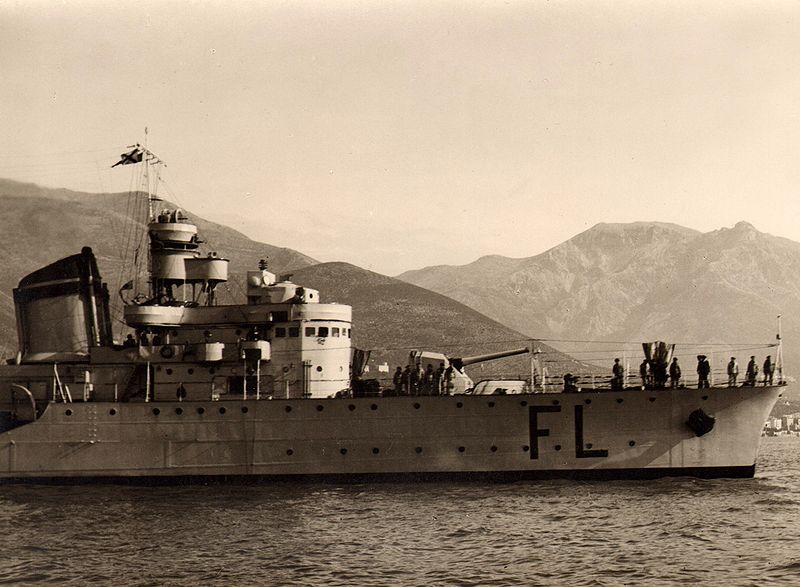 Italian destroyer Fulmine (public domain via Wikipedia)