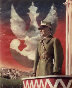 Polish Marshall Edward Rydz-Śmigły on propaganda poster, 1936 (public domain via Wikipedia)