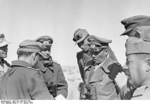 General Erwin Rommel and officers at El Agheila, Libya, 12 Jan 1942 (German Federal Archive: Bild 183-1982-0927-503)