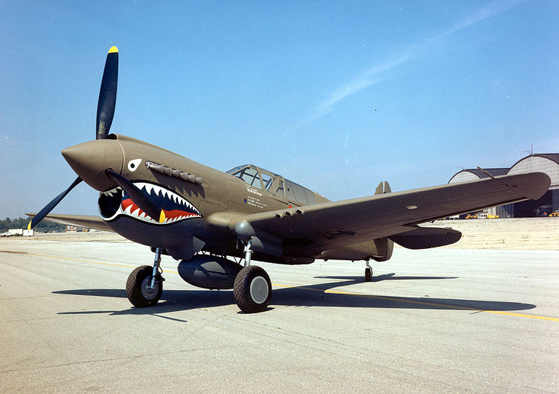 Curtiss P-40E with Flying Tigers paint scheme at National Museum of the US Air Force, Dayton, OH (Photo: National Museum of the US Air Force)