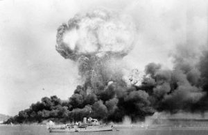 Explosion of MV Neptuna, hit during the Japanese air raid on Darwin, Australia, 19 February 1942 (Australian War Memorial: 128108)