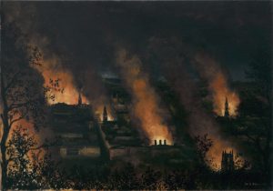 Fire Blitz on Bath, 1942, by Wilfred Haines (Imperial War Museum: ART LD 3052)