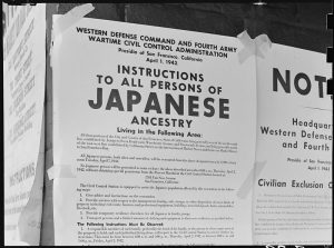 Exclusion Order posted at First and Front Streets in San Francisco directing removal of persons of Japanese ancestry, 1 April 1942 (US National Archives: 536017)