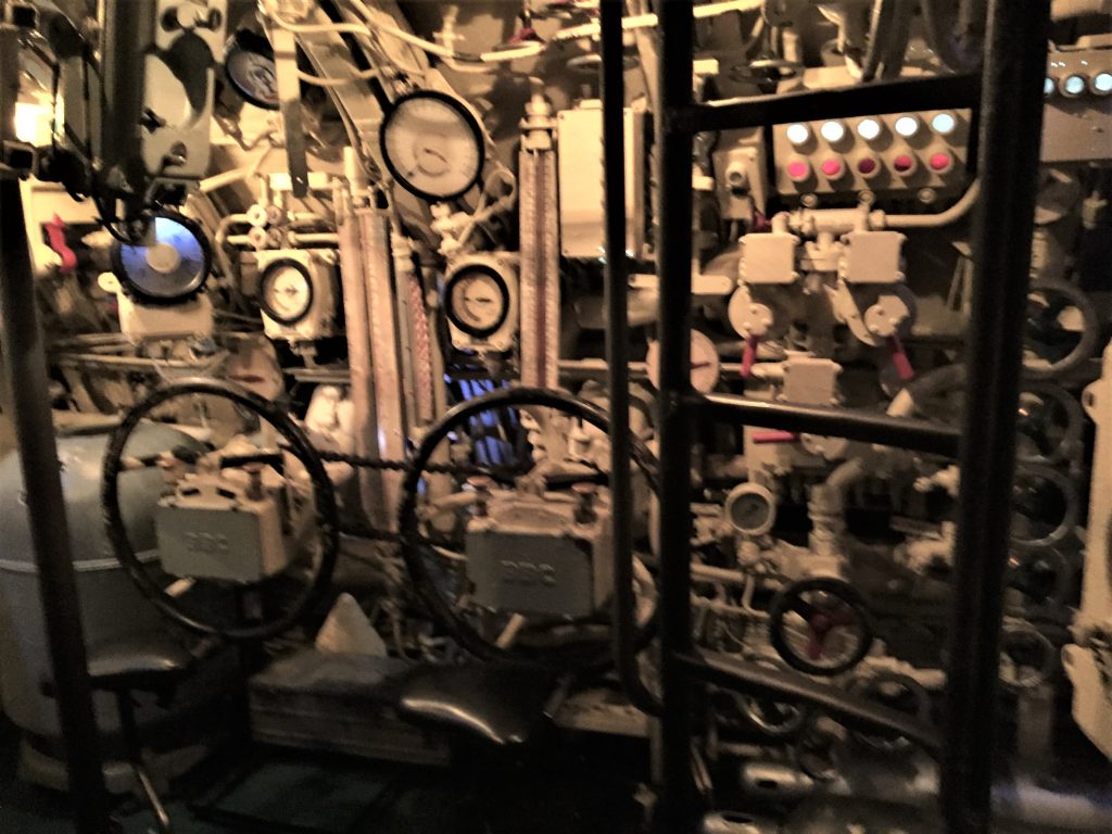 Control room in U-505, Chicago Museum of Science and Industry (Photo: Sarah Sundin, September 2016).