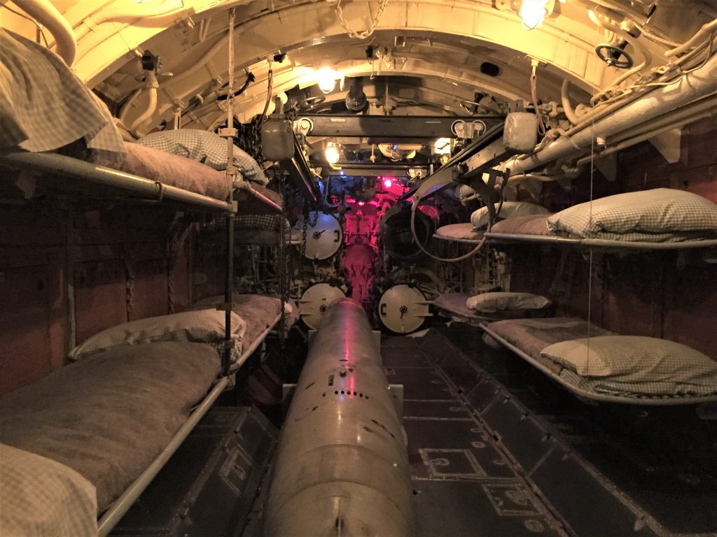 Forward torpedo room and bunks in U-505, Chicago Museum of Science and Industry (Photo: Sarah Sundin, September 2016).