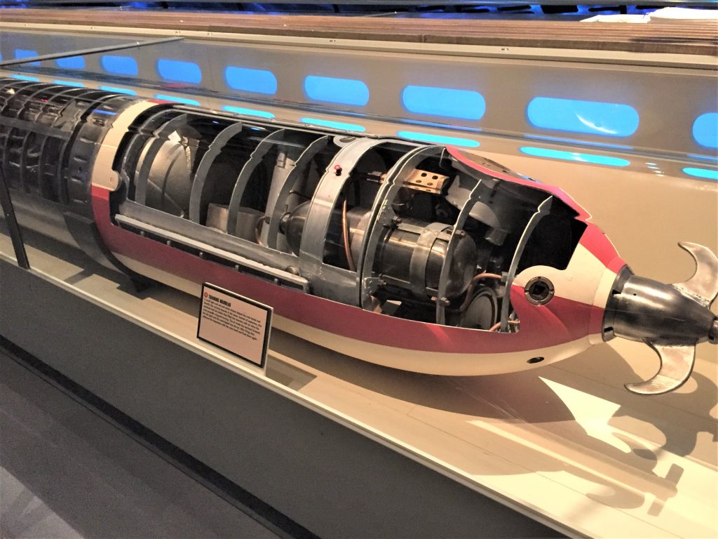 Display of German torpedo, Chicago Museum of Science and Industry (Photo: Sarah Sundin, September 2016)
