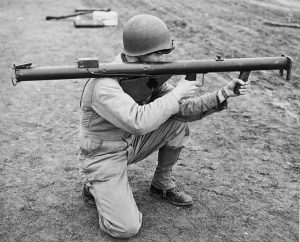 Soldier holding an M1 “Bazooka,” 1943 (Library of Congress: cph.135435)