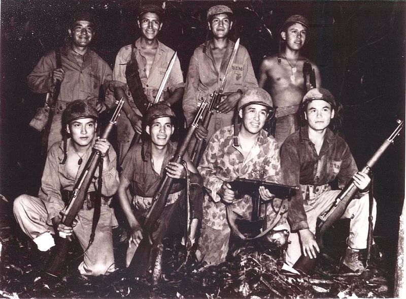 Navajo code-talkers on Bougainville, December 1943 (US Marine Corps photo)