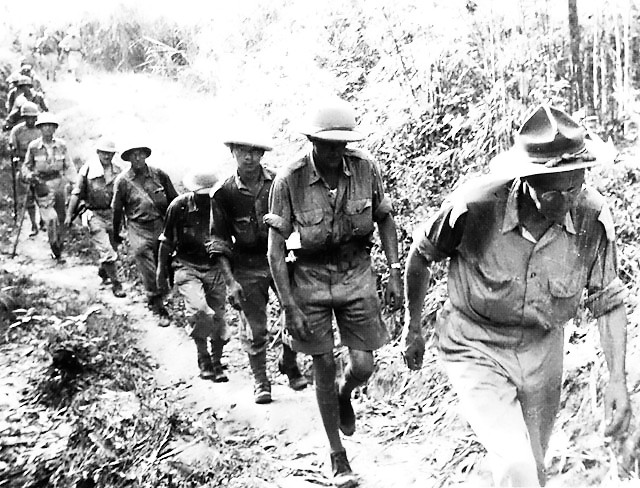 Gen. Joseph Stilwell marching out of Burma, May 1942 (US Army Center of Military History)