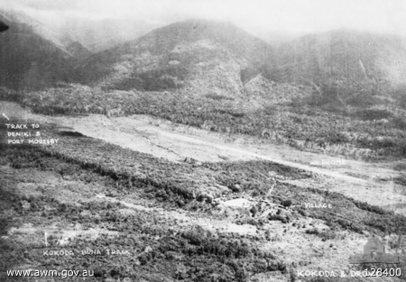 Kokoda Village and Airfield, 14 July 1942 (Australian War Memorial: 128400)