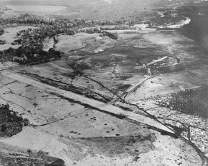 Henderson Field, Guadalcanal, photographed from a USS Saratoga plane, late August 1942 (US Navy photo)
