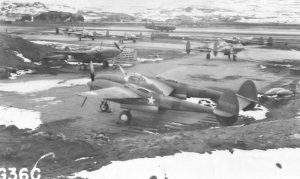 US 54th Fighter Squadron P-38s, Adak, Alaska, 1942 (US Army Air Forces photo)