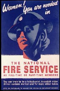 British poster recruiting women for Fire Service, WWII