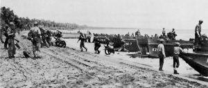 Carlson’s Raiders landing at Aola Point, Guadalcanal, 4 November 1942 (US Army Center of Military History)