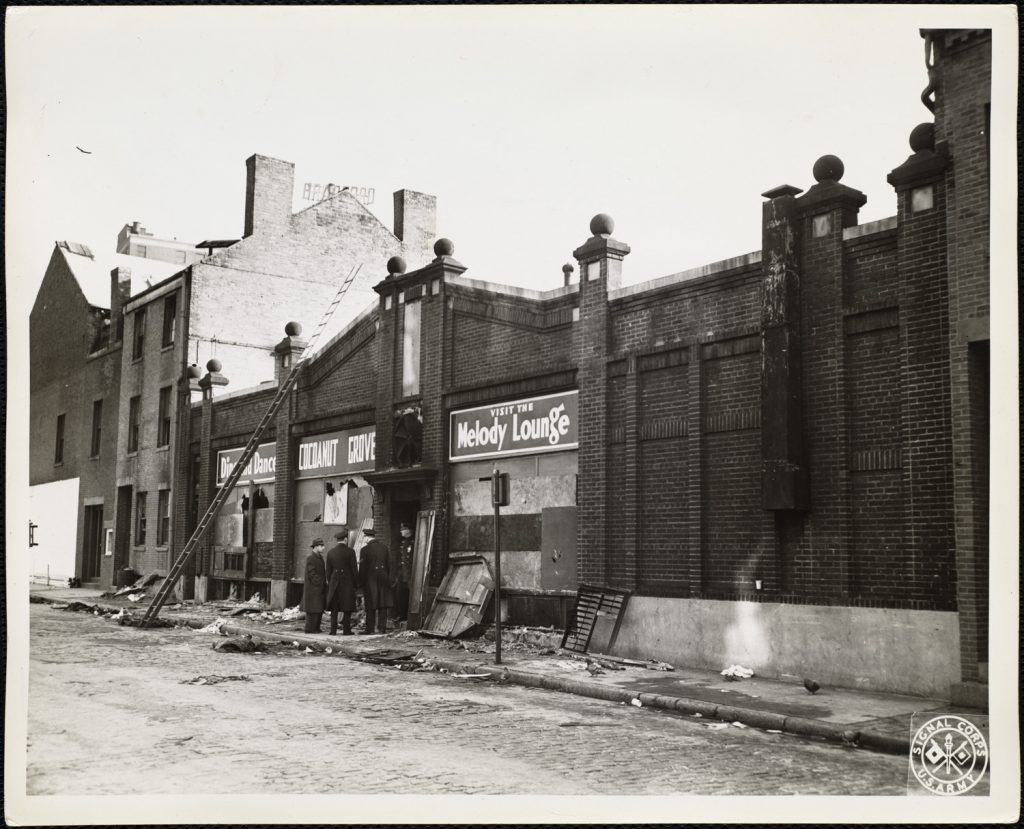 Cocoanut Grove nightclub after the fire, Boston, MA, 30 November 1942 (US Army Signal Corps photo)