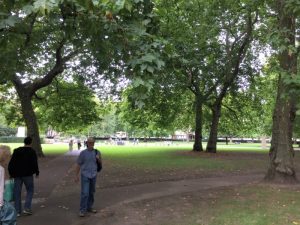 Grosvenor Square, London (and my husband!), September 2017 (Photo: Sarah Sundin)