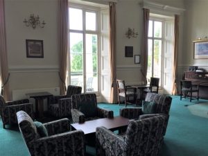 The library at Southwick House, now called the "Eisenhower Room," where Gen. Eisenhower made his decision to launch D-day on 6 June 1944. Southwick House, England, September 2017 (Photo: Sarah Sundin)