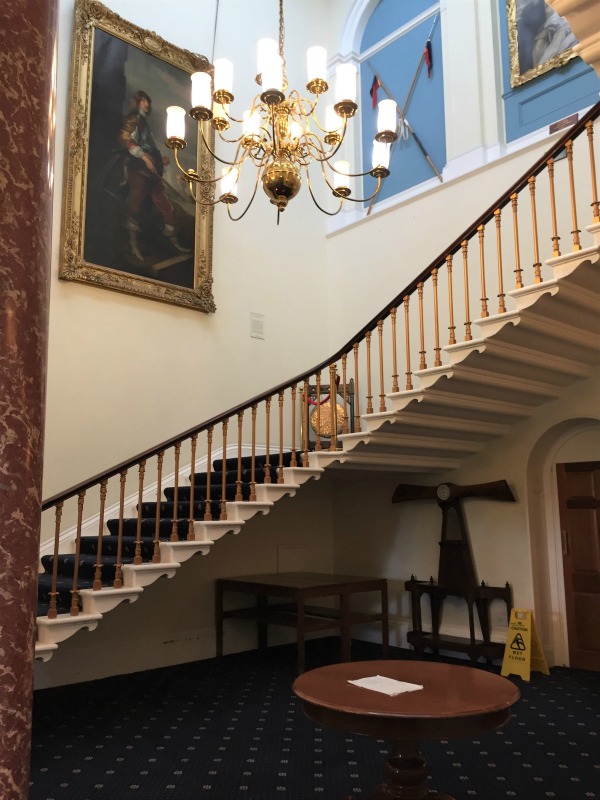 The main stairway inside Southwick House, England, September 2017 (Photo: Sarah Sundin)
