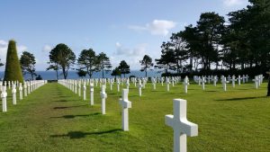 Normandy American Cemetery, looking out toward Omaha Beach, Colleville-sur-Mer, France, September 2017 (Photo: Sarah Sundin)
