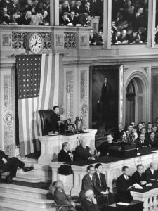 Song Meiling, Madame Chiang Kai-shek, addressing US Congress, 18 Feb 1943 (public domain via Republic of China Ministry of the National Defense)