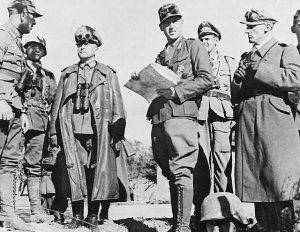 Field Marshal Erwin Rommel with his staff in Tunisia, 1943 (US Army Center of Military History)