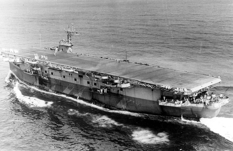 Auxiliary carrier USS Bogue (ACV-9) near Norfolk, VA, 20 June 1943 (US Navy photo)
