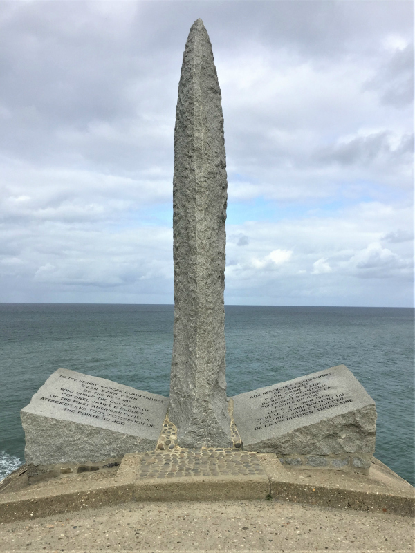 Monument to the US 2nd Ranger Battalion at Pointe du Hoc in Normandy, France (Photo: Sarah Sundin, September 2017)
