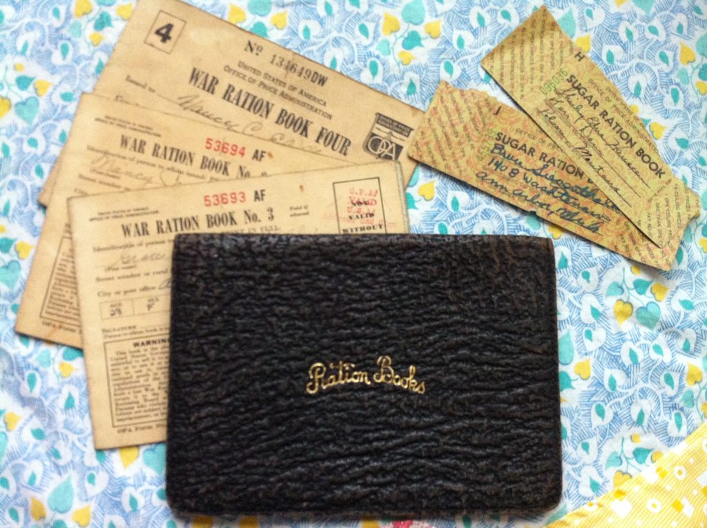 US rationing books owned by my mother and grandmother, WWII (Photo: Sarah Sundin)