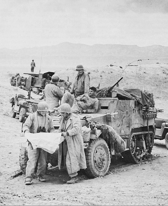 US armor near El Guettar, Tunisia, 23 March 1943 (US Army Center of Military History)