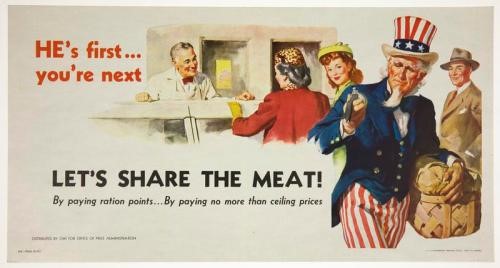 US poster about meat rationing, WWII