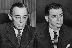 Richard Rodgers (left) and Oscar Hammerstein watching auditions at the St. James Theatre on Broadway, 1948 (New York World-Telegram and Sun via Library of Congress: 651788)