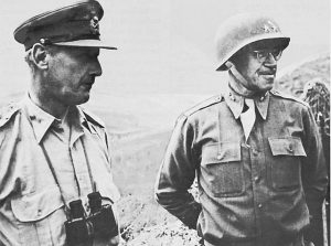 Maj. Gen. Omar Bradley (right), commander US II Corps, and Lt. Gen. Kenneth Anderson, commander of the British First Army, April 1943 (US Army Center of Military History)