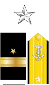 Collar, shoulder, and sleeve insignia of the rank of commodore, US Navy, WWII