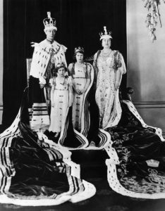 Coronation portrait of King George VI, Queen Elizabeth, and Princesses Elizabeth and Margaret, London, England, 12 May 1937 (United Kingdom National Archives)