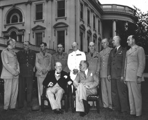 Franklin Roosevelt and Winston Churchill at the White House during the Trident Conference, Washington DC, 24 May 1943 (Franklin D. Roosevelt Presidential Library and Museum)