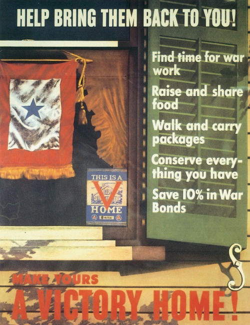 US poster for the Victory Home campaign, WWII (US Office of War Information poster No.41)