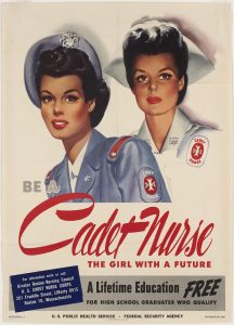 Recruiting poster for US Cadet Nurse Corps, WWII