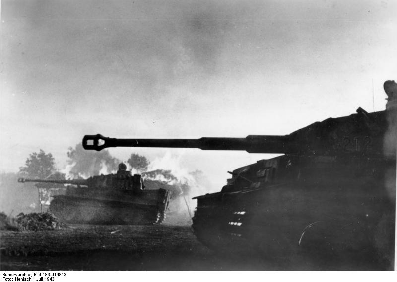 German Panzer VI/Tiger I tanks in the Battle of Kursk in Orel, Russia, July 1943 (German Federal Archive: Bild 183-J14813)