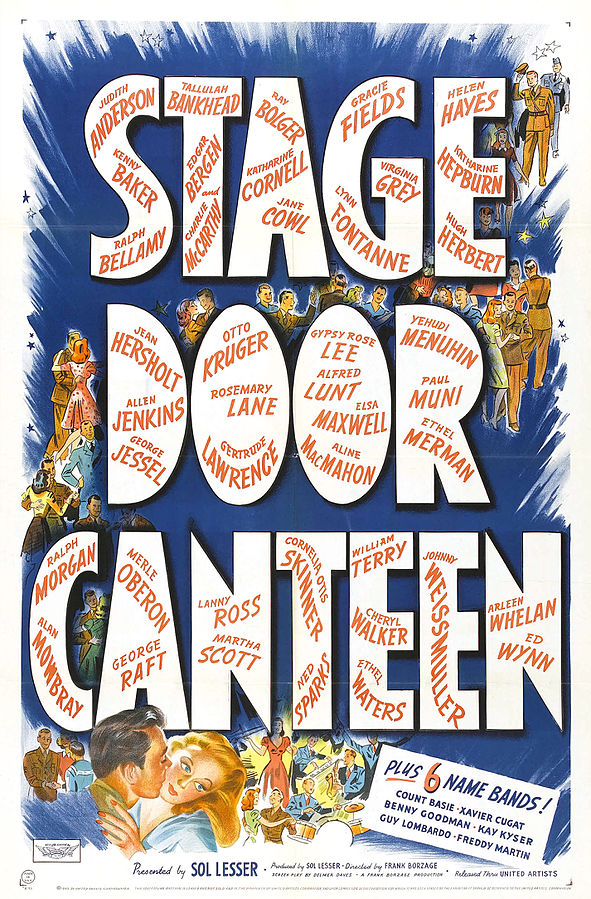 Poster for the 1943 film, Stage Door Canteen (Sol Lesser Productions, United Artists, public domain)