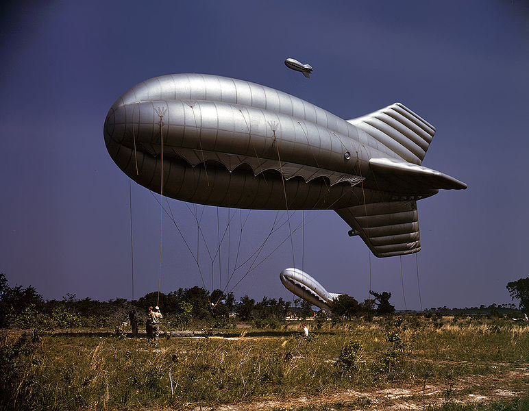 Barrage balloon, Parris Island, SC, May 1942 (Source: US Library of Congress)