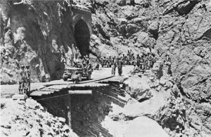 The “Bridge in the Sky” hung by US Army 10th Engineer Battalion, Cape Calava, Sicily, 13 Aug 1943 (US Army Center of Military History)