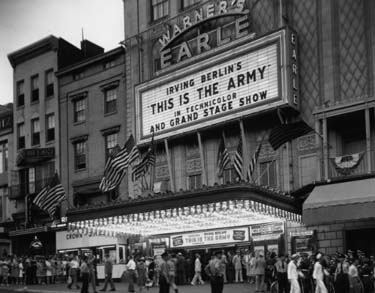 This Is the Army movie premiere at Warner’s Earle Theater in Washington, D.C., on August 12, 1943. (US National Archives: 111-SC-178981)