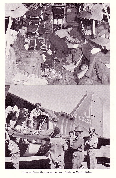 US medical air evacuation from Italy to North Africa, 1943 (US Army Medical Department photo)