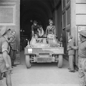 1st King's Dragoon Guards at the town hall in Naples, 1 October 1943 (Imperial War Museum NA 7433)