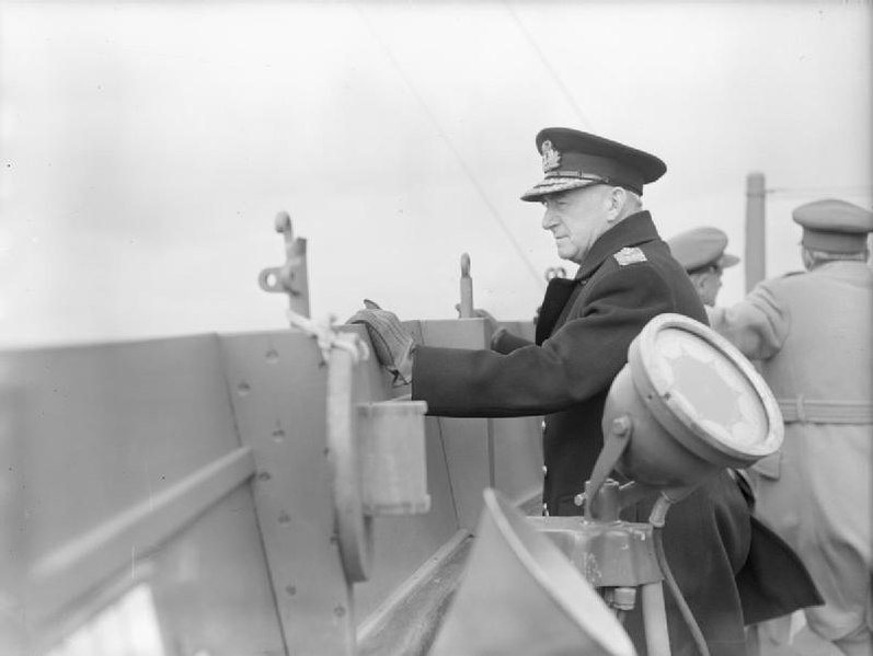 First Sea Lord Admiral of the Fleet Sir Dudley Pound on Queen Mary en route to Québec Conference, 1943 (Imperial War Museum A 16722)