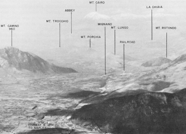 Mignano Gap in Italy, WWII (US Army Center of Military History)