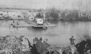 British X Corps shuttling ambulances across the Garigliano River, January 1944 (US Army Center for Military History)