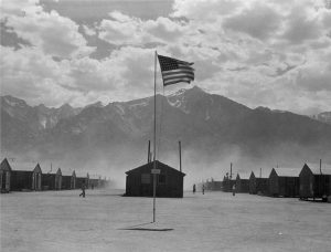 US War Relocation Authority Center at Manzanar, CA, 3 July 1942 (Photographer: Dorothea Lange; US National Archives: 538128)